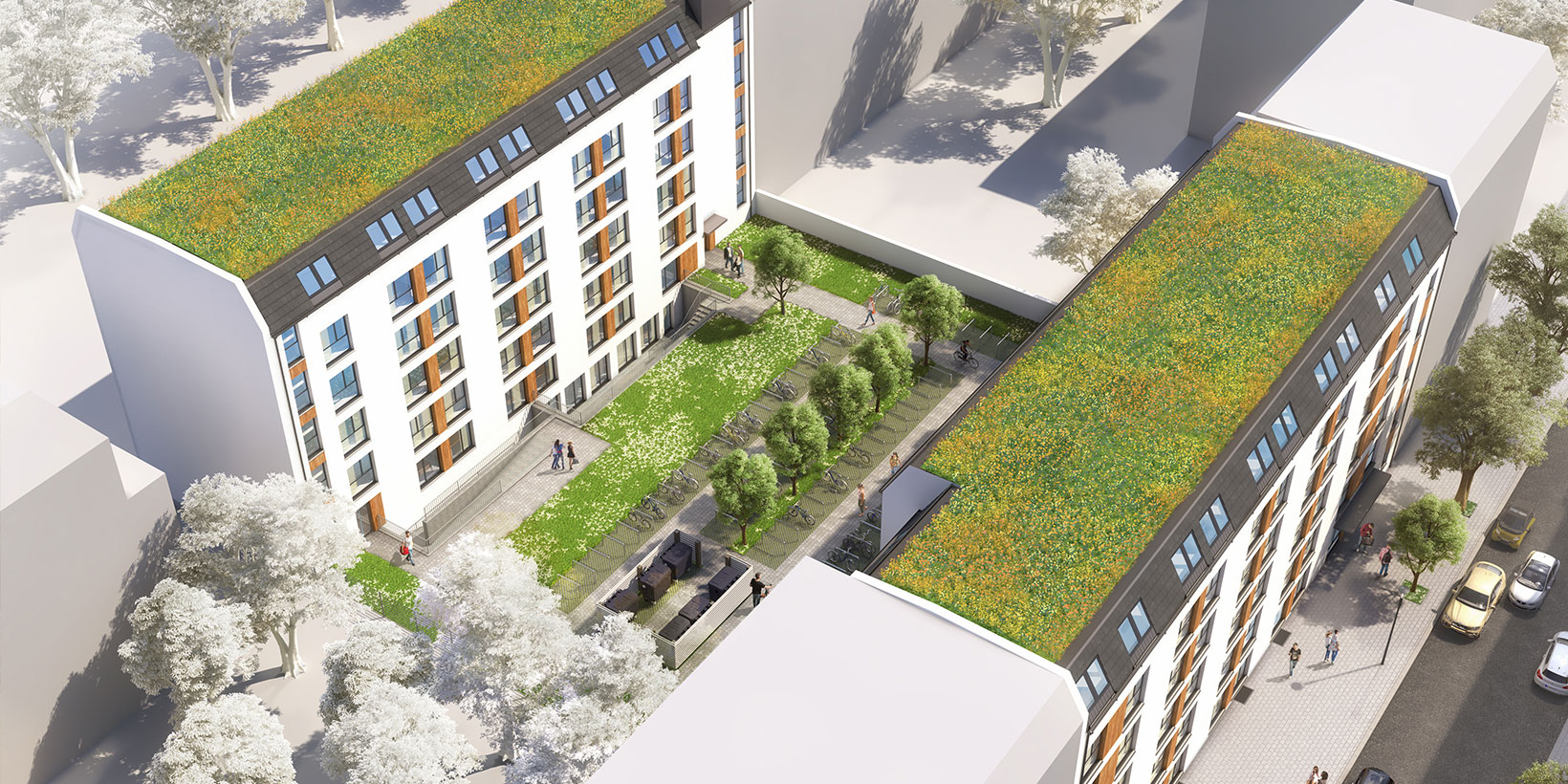 General view of the building project student accommodation in Berlin